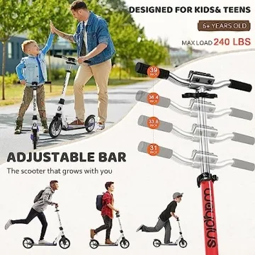 WAYPLUS Lightweight Kick Scooter for Kids and Adults