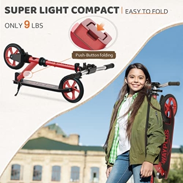 WAYPLUS Lightweight Kick Scooter for Kids and Adults