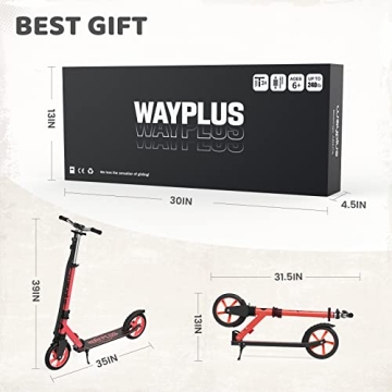 WAYPLUS Lightweight Kick Scooter for Kids and Adults