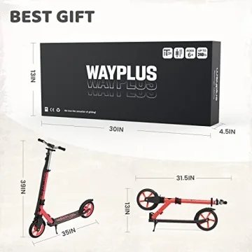 WAYPLUS Lightweight Kick Scooter for Kids and Adults