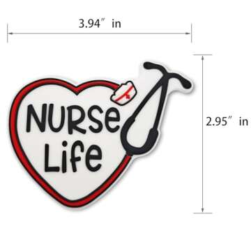 TOYORK Decoration Charms for Bogg Bag Accessories Charms,MOMLIFE Bag Charms for Beach Tote Bag Rubber Beach Bag Accessories (NURSE LIFE)