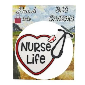 TOYORK Decoration Charms for Bogg Bag Accessories Charms,MOMLIFE Bag Charms for Beach Tote Bag Rubber Beach Bag Accessories (NURSE LIFE)