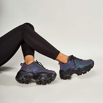 Stylish LUCKY STEP Women Chunky Sneakers in Neon Colors