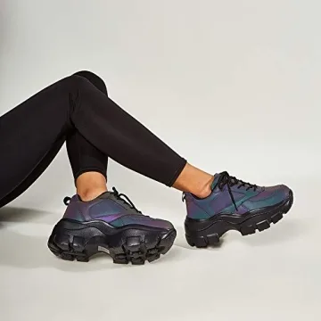 Stylish LUCKY STEP Women Chunky Sneakers in Neon Colors