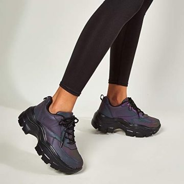Stylish LUCKY STEP Women Chunky Sneakers in Neon Colors