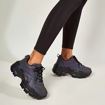 Stylish LUCKY STEP Women Chunky Sneakers in Neon Colors