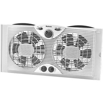Holmes Dual 8" Blade Twin Window Fan with Manual Controls, 3 Speed Settings, White