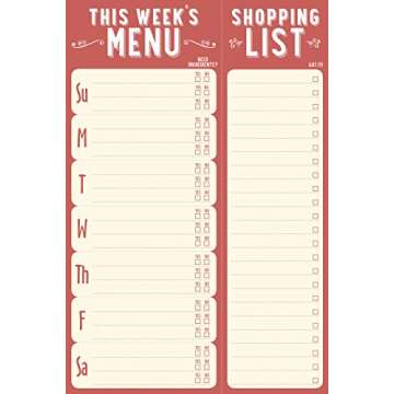 This Week's Menu Daily Planner and Note Pad for Meal Planning