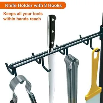 Go-komax Outdoor Grill Accessories Tools Organizer- Barbecue Caddy with Paper Towel Holder and Knife Holder for Grilling Tools & Grill Accessory Storage, Grill Utensil Holder - Grilling Gifts for Men