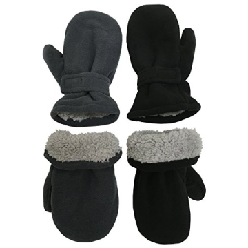 N'Ice Caps Baby Toddler Mittens 2 Pairs Fleece Gloves Warm Sherpa Lined