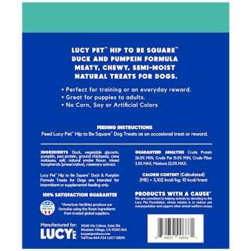 Lucy Pet Hip To Be Square Duck And Pumpkin Dog Treats 6Oz