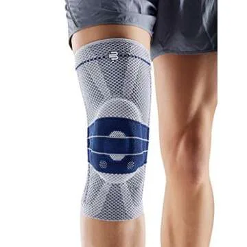 Bauerfeind GenuTrain Knee Support - Breathable Knit Compression Knee Brace to Relieve Pain and Swelling from Arthritis, ACL Injury, Miniscus Tear, Machine Washable Knee Sleeve (Titanium, 3)