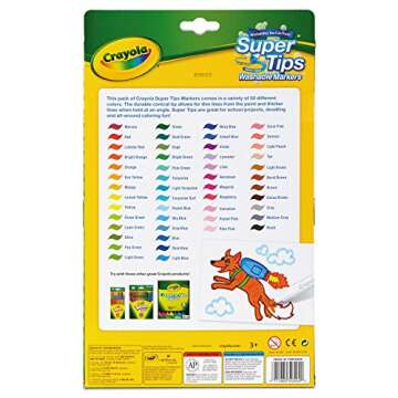 Crayola 585050 Washable Super Tips Markers, Assorted, 50/Set
