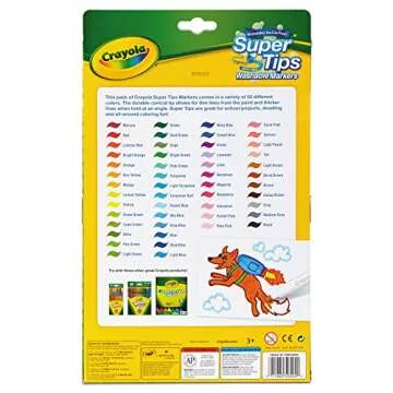 Crayola 585050 Washable Super Tips Markers, Assorted, 50/Set