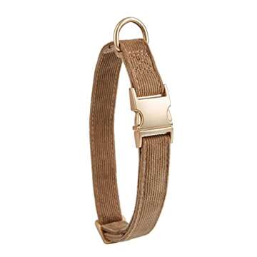 Petiry Luxurious Corduroy Dog Collar for Large Dogs