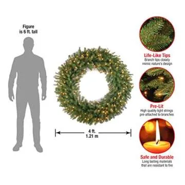 National Tree Company Pre-Lit Wreath for Holidays