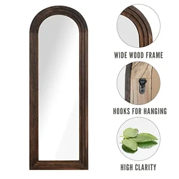 KIAYACI Arched Floor Mirror Solid Wood Frame 64" x 21"