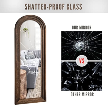 KIAYACI Arched Floor Mirror Solid Wood Frame 64" x 21"