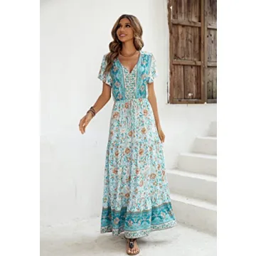 Stylish R.Vivimos Summer Floral Dress in Light Green