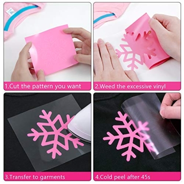 HTVRONT Pink Heat Transfer Vinyl 12" x 15ft Rolls for All Machines