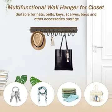 Mkono Hat Rack with 20 Hooks - Rustic Wall Organizer