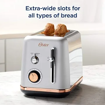 Oster 2-Slice Toaster with Rose Gold Accents for Perfect Toast