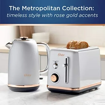 Oster 2-Slice Toaster with Rose Gold Accents for Perfect Toast