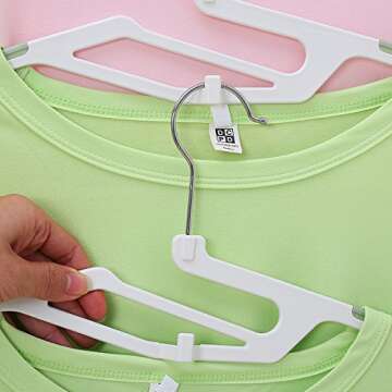 zyca Non Slip Attachable U Slide Notches Hanger 40 Pack Pink