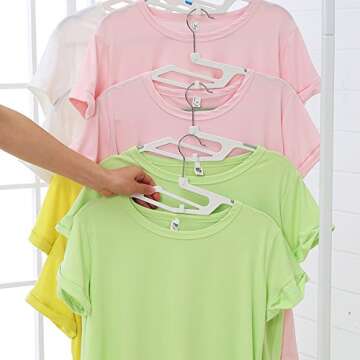 zyca Non Slip Attachable U Slide Notches Hanger 40 Pack Pink