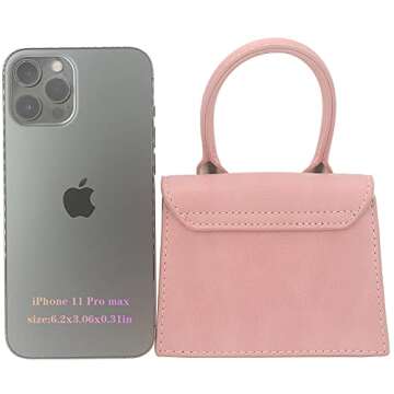 Nodeber Mini Crossbody Bag for Women Girls Synthetic Leather Flap Purse Styling Top-Handle Clutch Ha...