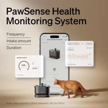 PETLIBRO Cat Water Fountain, App Monitoring Pet Fountains for Cats Indoor with Stainless Steel Tray,...