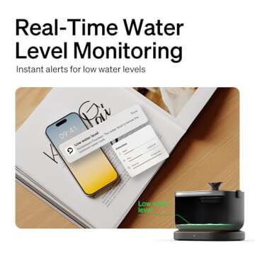 PETLIBRO Cat Water Fountain, App Monitoring Pet Fountains for Cats Indoor with Stainless Steel Tray, 2.5L/84oz Dockstream Automatic Water Dispenser for Drinking, 2.4G Wi-Fi Smart Bowl Inside