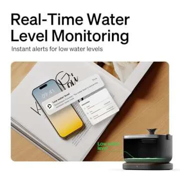 PETLIBRO Cat Water Fountain, App Monitoring Pet Fountains for Cats Indoor with Stainless Steel Tray, 2.5L/84oz Dockstream Automatic Water Dispenser for Drinking, 2.4G Wi-Fi Smart Bowl Inside