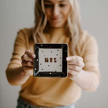 Sweet Water Decor Mrs. Jewelry Dish | Tile Vanity Tray | Engagement Gift | Bridal Shower | Wedding |...