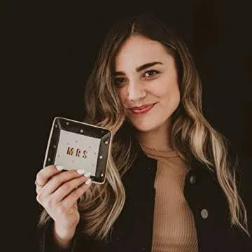 Sweet Water Decor Mrs. Jewelry Dish | Tile Vanity Tray | Engagement Gift | Bridal Shower | Wedding | Bedroom or Bathroom Accessories | Home Decor | Gold | Glam