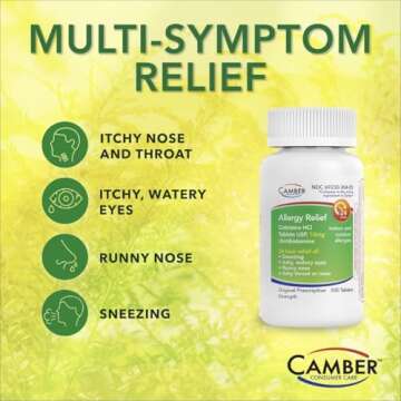 Allergy Relief with CAMBER Cetirizine HCI Tablets 100 Count