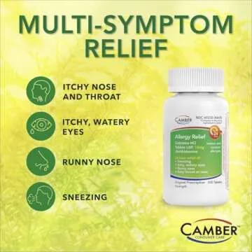 Allergy Relief with CAMBER Cetirizine HCI Tablets 100 Count