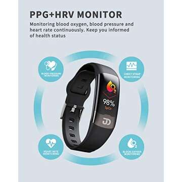 Jiandi Heart Rate Monitor Smart Watch with SPO2 Tracking