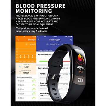 Jiandi Heart Rate Monitor Smart Watch with SPO2 Tracking