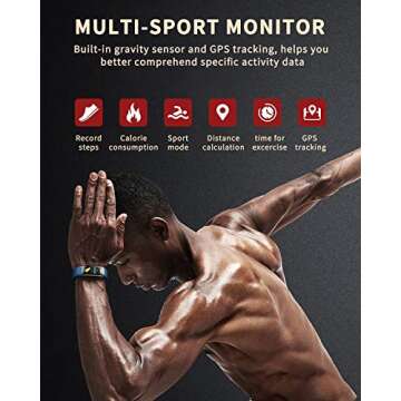 Jiandi Heart Rate Monitor Smart Watch with SPO2 Tracking