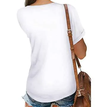 Stylish Short Sleeve Wrap V Neck Blouses for Women