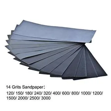 DEDC 42 Piece Wet Dry Sandpaper Assortment for Finishing