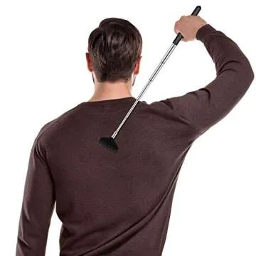 YIMICOO 6 Pack Extendable Back Scratcher - Portable Telescoping Metal Back Scratchers/Hand Massager with Soft Rubber Handles for Thanksgiving, Birthday, Christmas Gifts