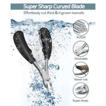 Upgrade Toenail Clippers for Seniors - Heavy Duty Podiatrist Nail Tool Set with Lifetime Warranty