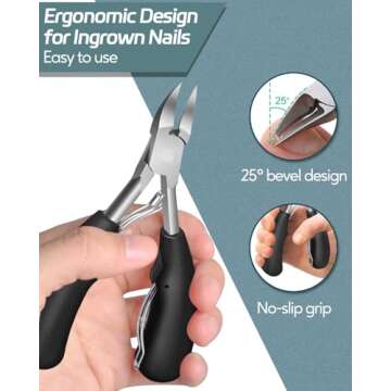 Toenail Clippers for Seniors - Podiatrist Nail Trimming Kit