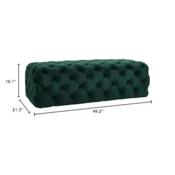 Stylish Jumbo Velvet Ottoman Green - Kaylee Collection