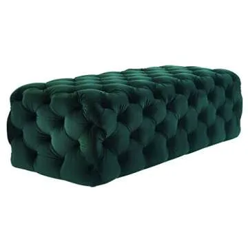 Stylish Jumbo Velvet Ottoman Green - Kaylee Collection