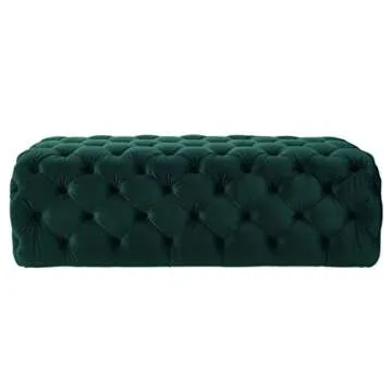 Stylish Jumbo Velvet Ottoman Green - Kaylee Collection
