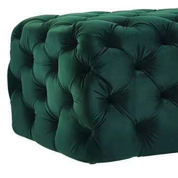 Stylish Jumbo Velvet Ottoman Green - Kaylee Collection
