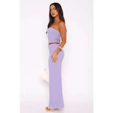 Stylish Summer 2 Piece Maxi Skirt Set - Tube Top & Skirt